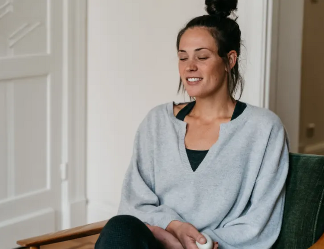 woman holding moonbird